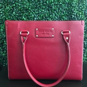 Authentic Kate Spade red handbag w/ gold hardware